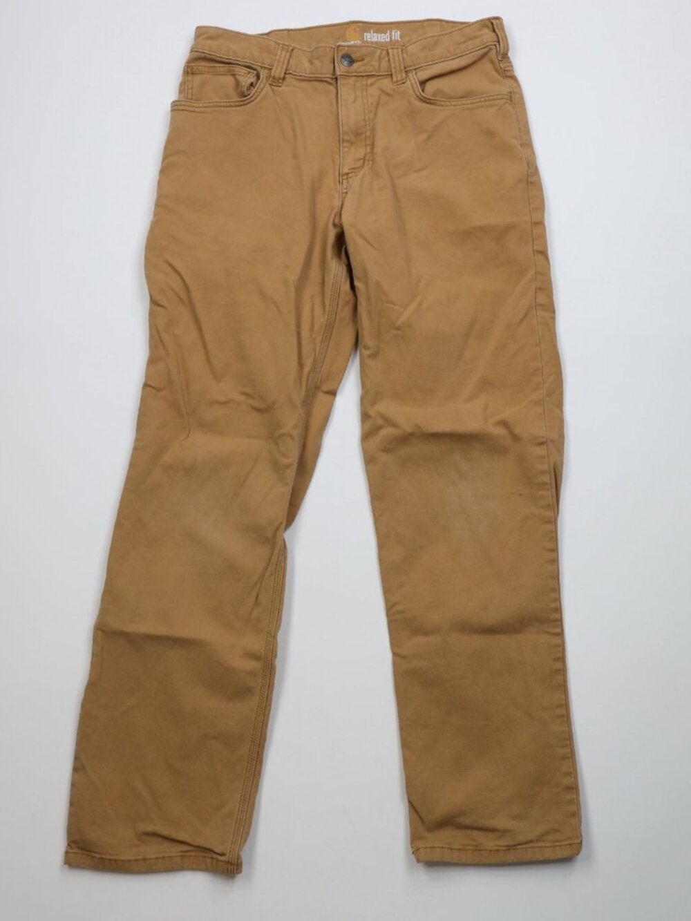 Vintage Y2K Carhartt Mens 32x32 Faded Relaxed Fit Stretch Canvas Pants Brown